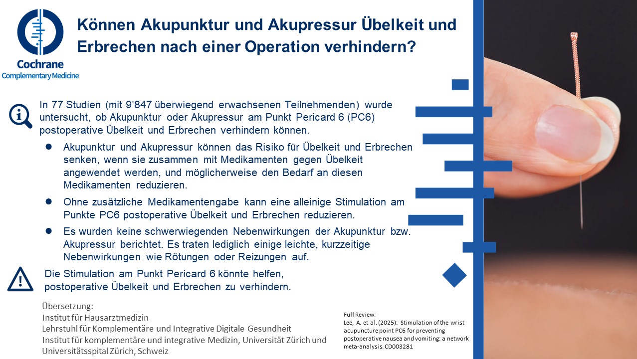 Blogshot Akupunktur und Akupressur postoperative Übelkeit